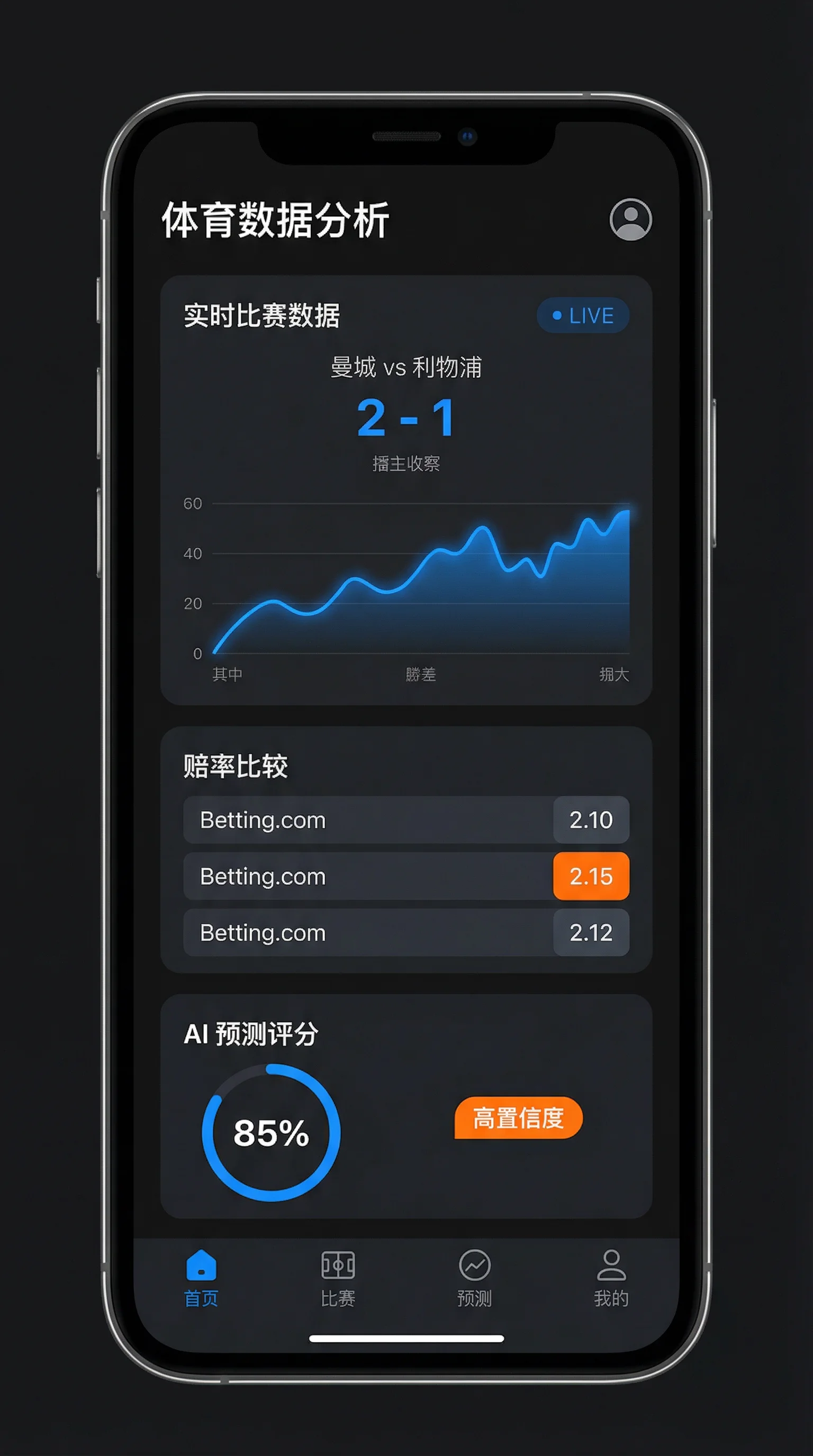 竞彩网APP主界面截图 - 雷火电竞技 移动端数据分析